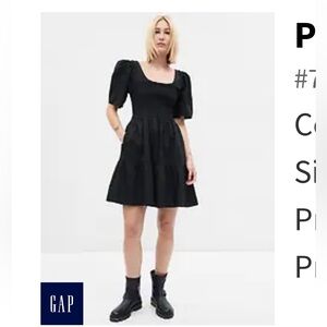 Gap women’s puff sleeve mini dress smocked XS petite